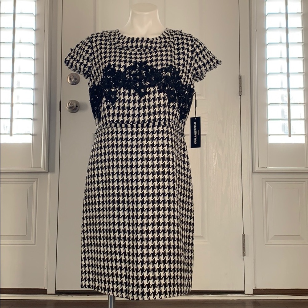 Karl Lagerfeld - BLK/ WHT Houndstooth dress